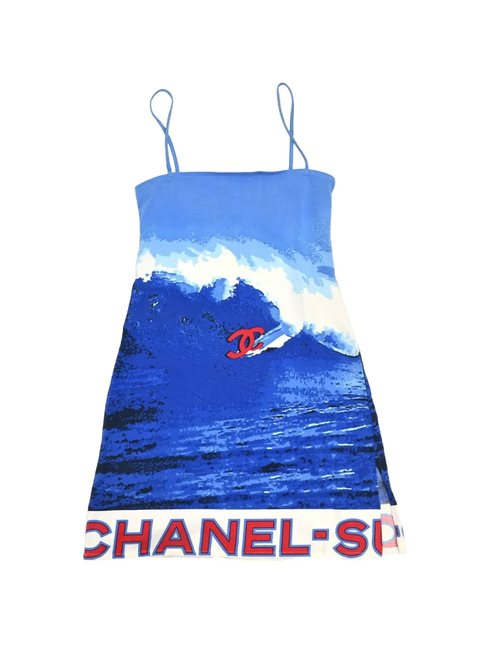 CHANEL Pre-Owned 2002 Surf Line camisole mini dress - Bleu CHANEL Pre-Owned 2002 Surf Line camisole mini dress - Bleu