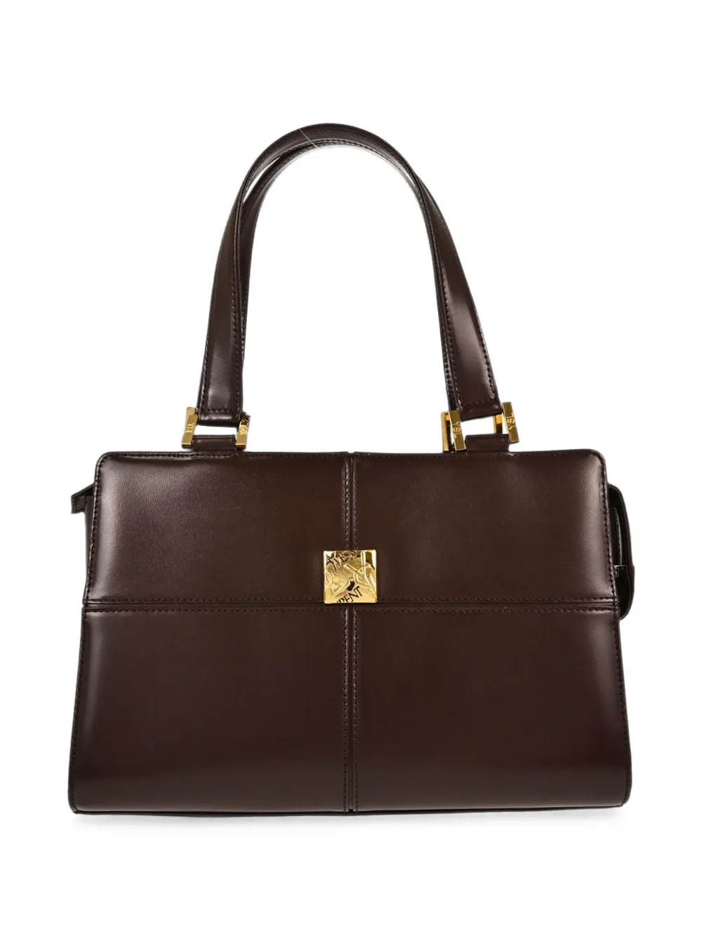 Saint Laurent Pre-Owned logo-plaque tote bag - Marron Saint Laurent Pre-Owned logo-plaque tote bag - Marron