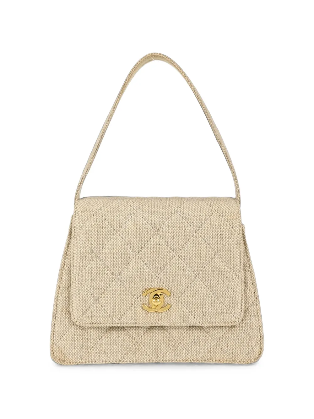 CHANEL Pre-Owned 1997-1999 quilted linen shoulder bag - Toni neutri