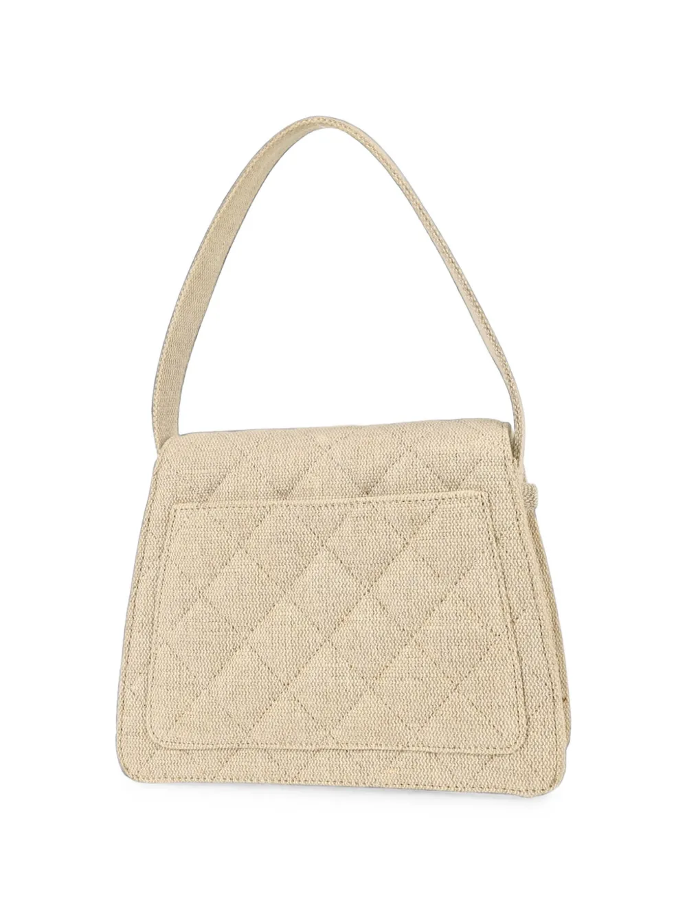 CHANEL Pre-Owned 1997-1999 gewatteerde linnen schoudertas Beige