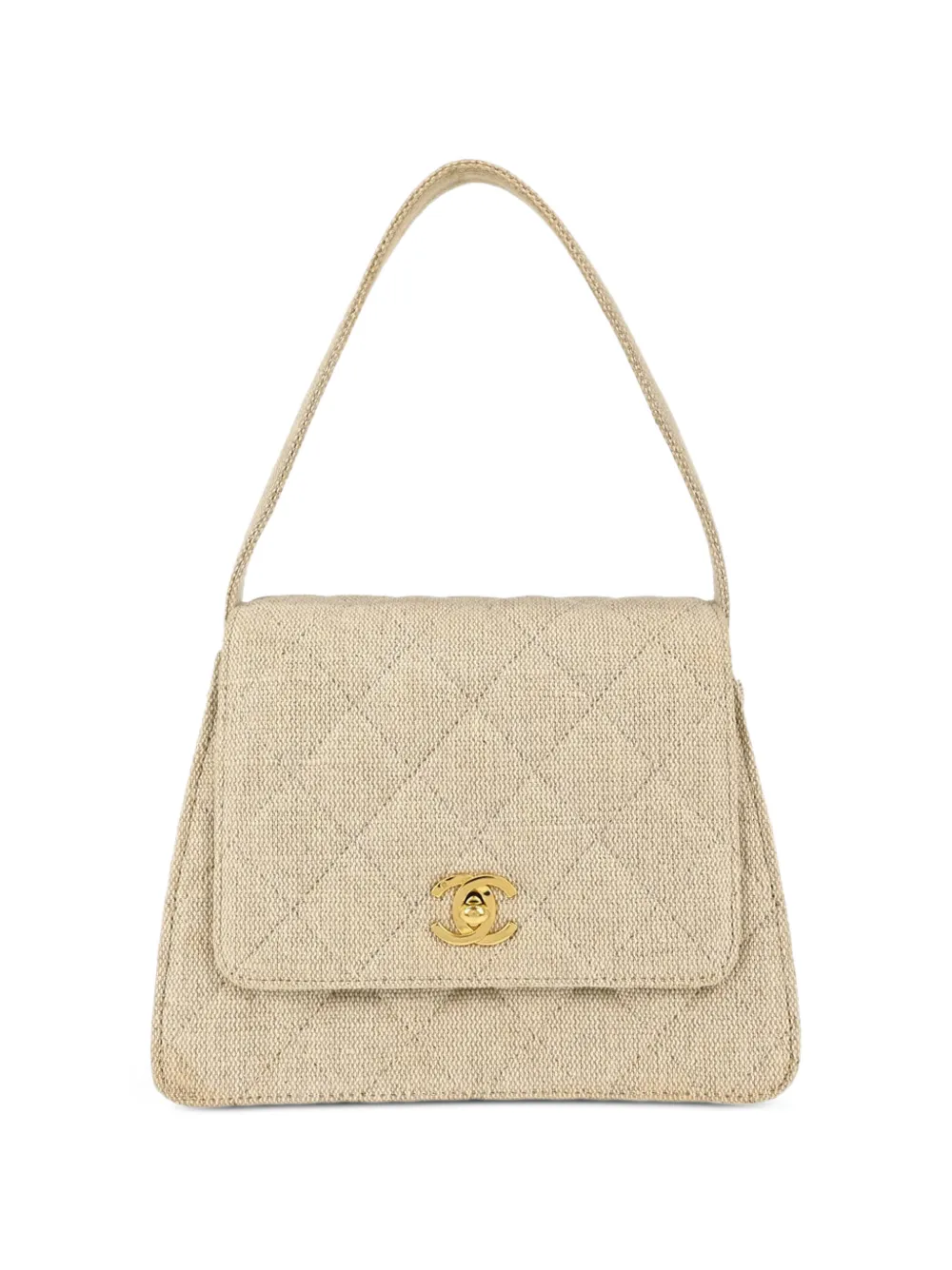 CHANEL Pre-Owned 1997-1999 quilted linen shoulder bag - Toni neutri