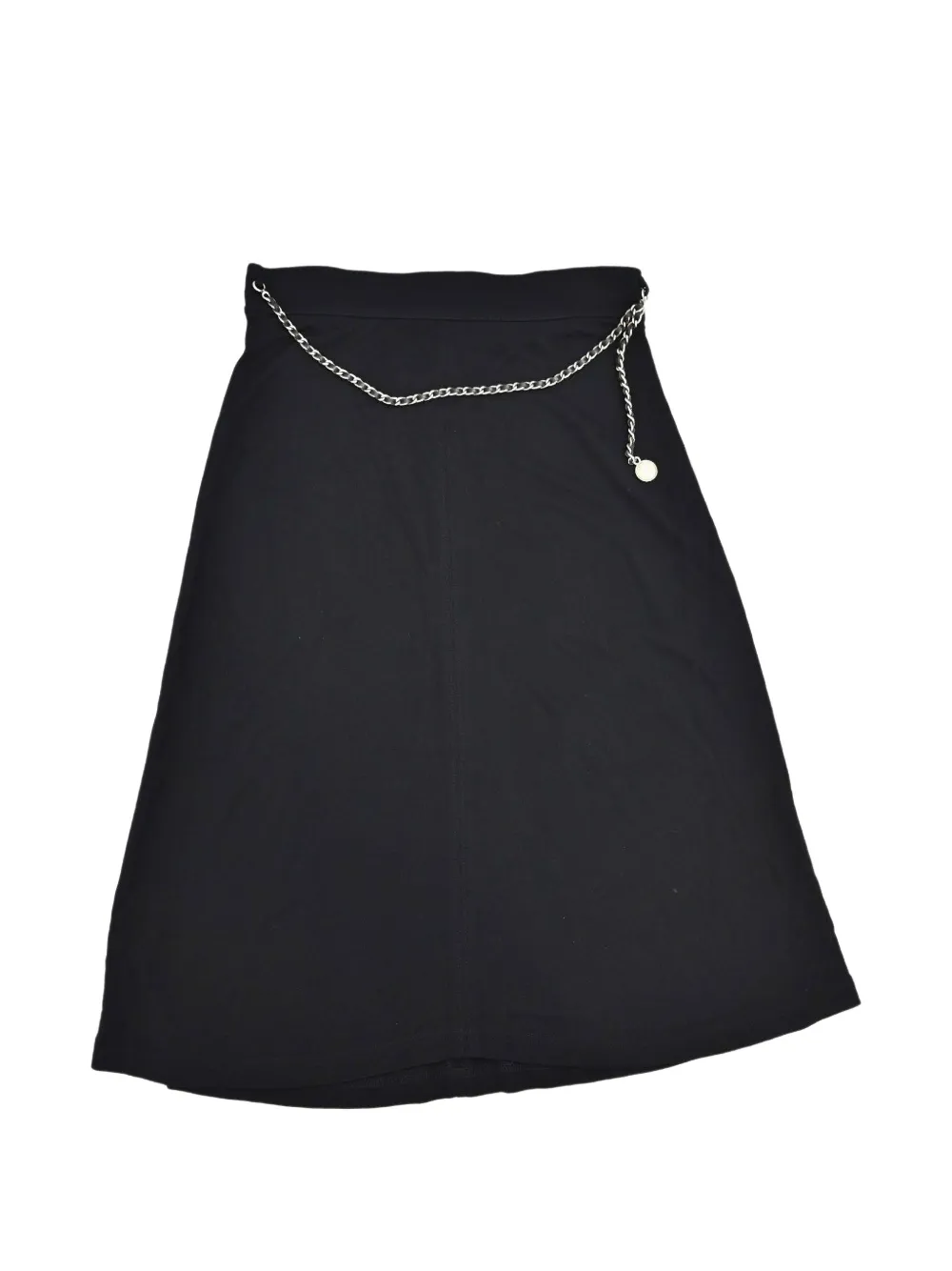 CHANEL Pre-Owned 1997 Chain-link-trim skirt - Noir