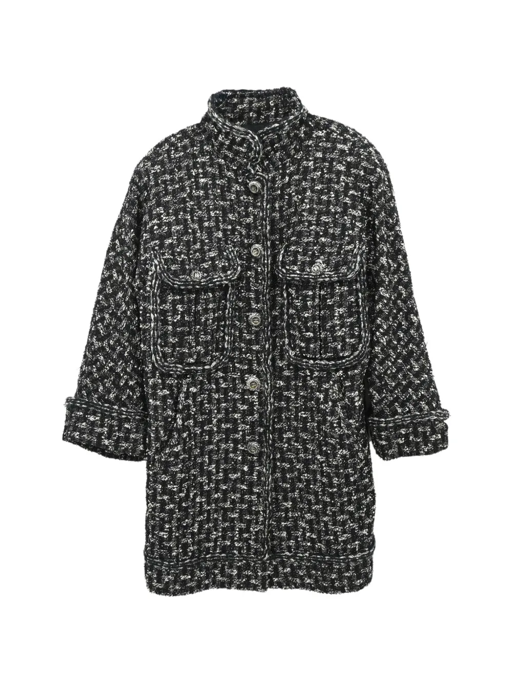 CHANEL Pre-Owned 2013-2014 button-up single-breasted coat - Nero