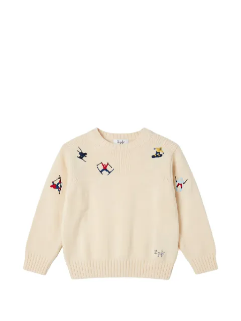 Il Gufo ski-embroidered crew-neck sweater