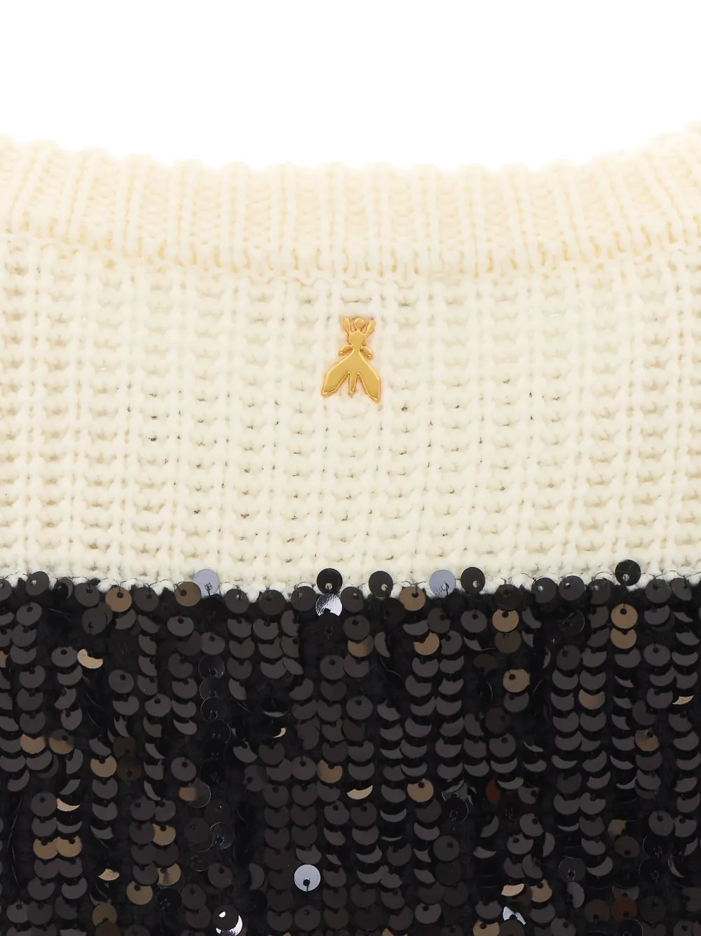 Patrizia Pepe sequin-embellished striped sweater Wit