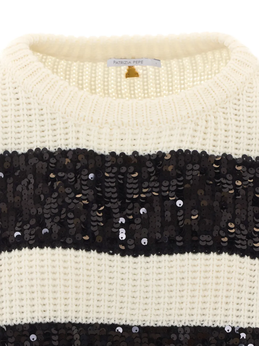 Patrizia Pepe sequin-embellished striped sweater Wit