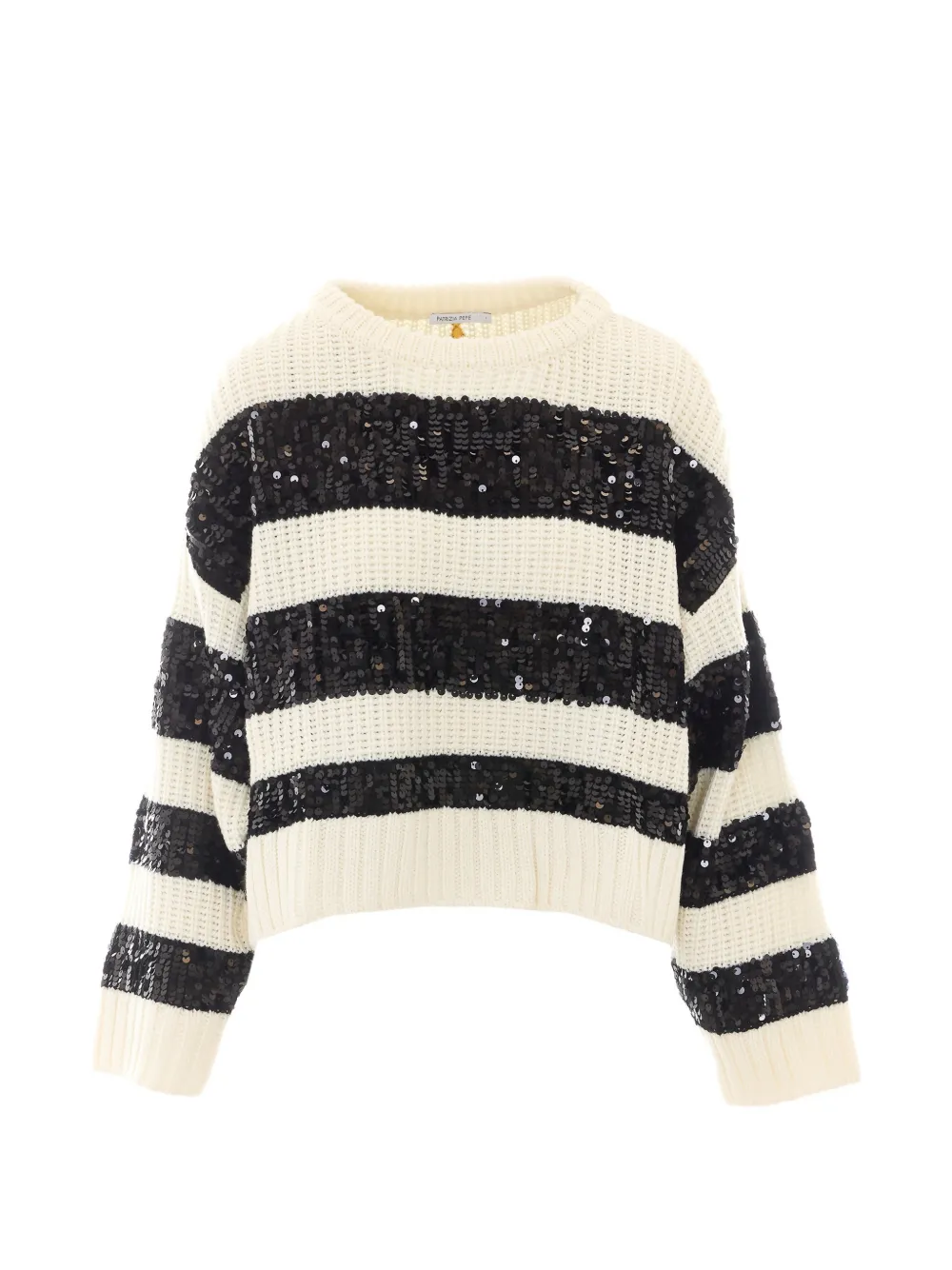 Patrizia Pepe sequin-embellished striped sweater Wit