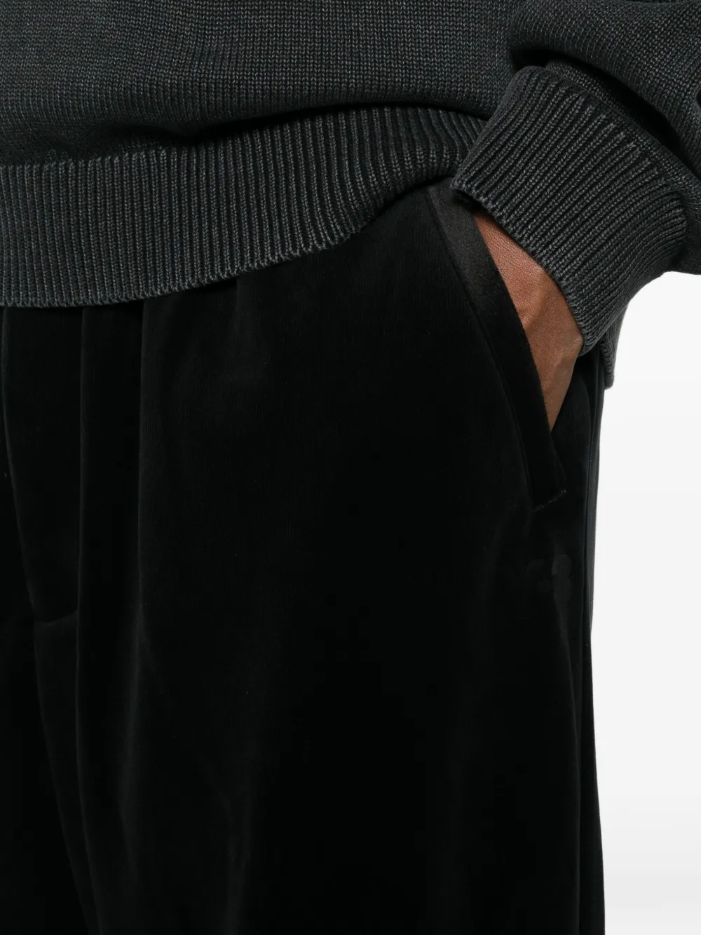 Y-3 Broek met fluweel-effect Zwart