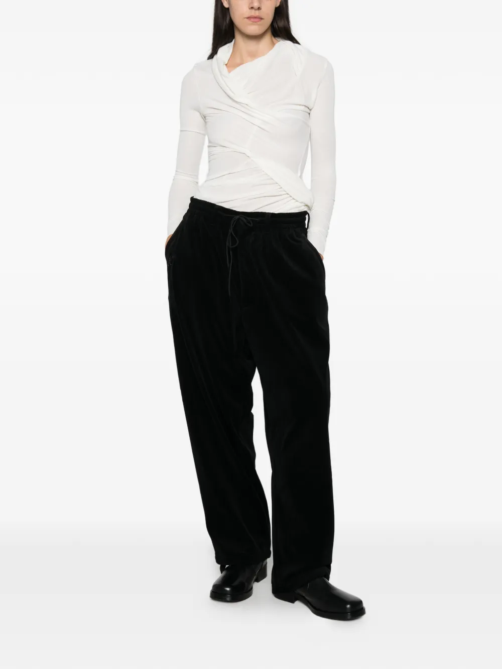 Y-3 Broek met fluweel-effect Zwart