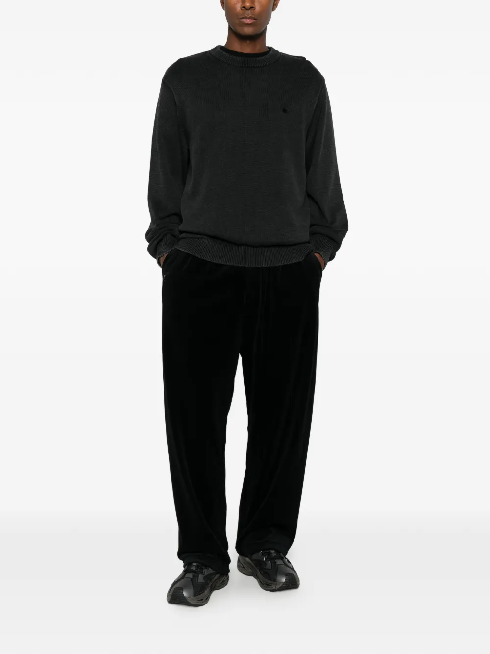 Y-3 Broek met fluweel-effect Zwart