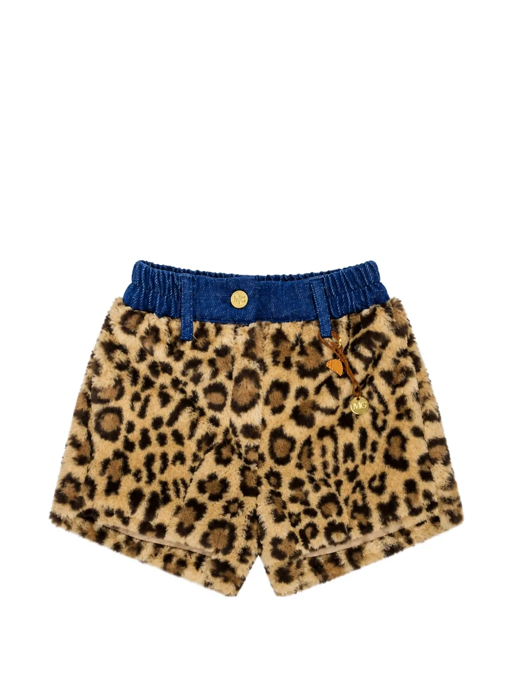 Miss Grant Kids leopard-print faux-fur shorts - Toni neutri