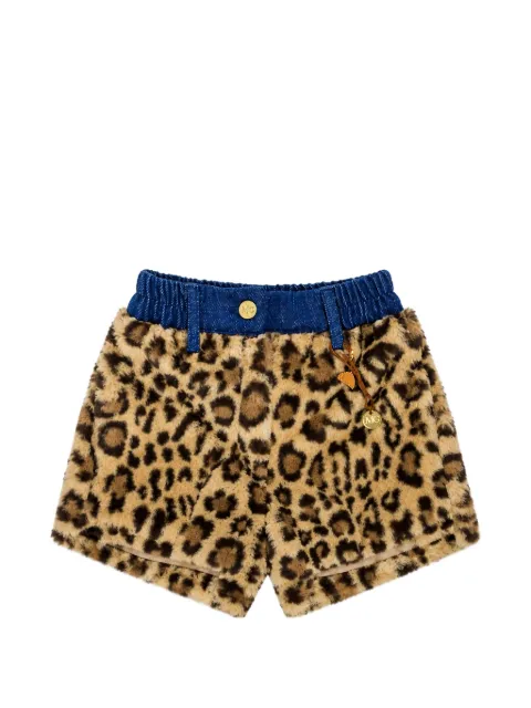 Miss Grant Kids leopard-print faux-fur shorts