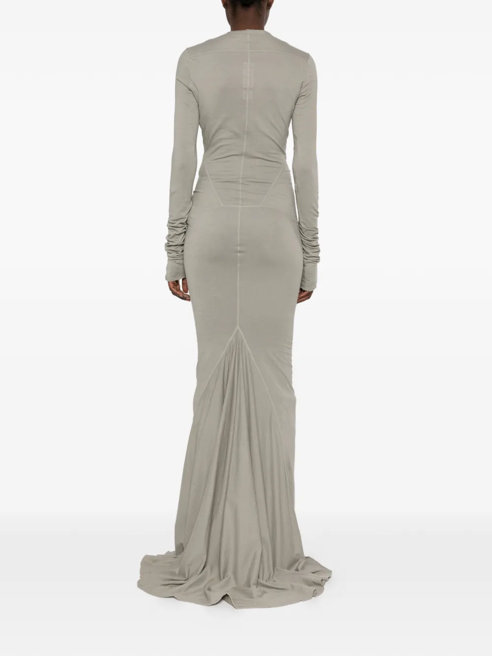 Rick Owens DRKSHDW exposed-seam long-sleeved maxi dress Groen