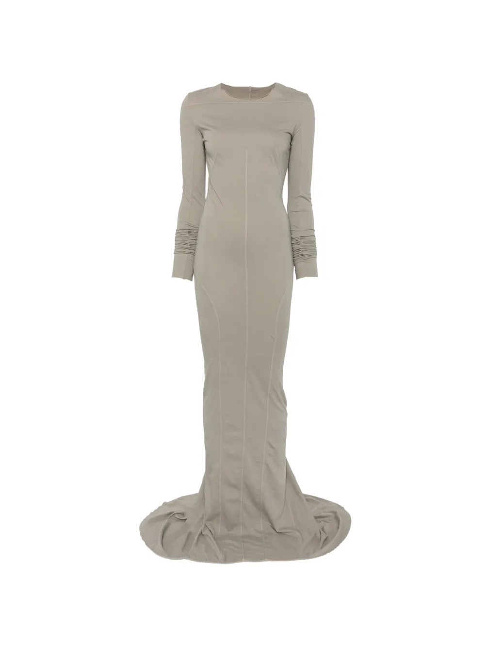 Rick Owens DRKSHDW exposed-seam long-sleeved maxi dress Groen