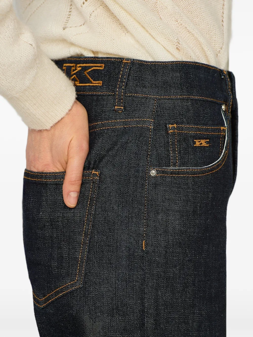 Kiton Straight jeans Blauw
