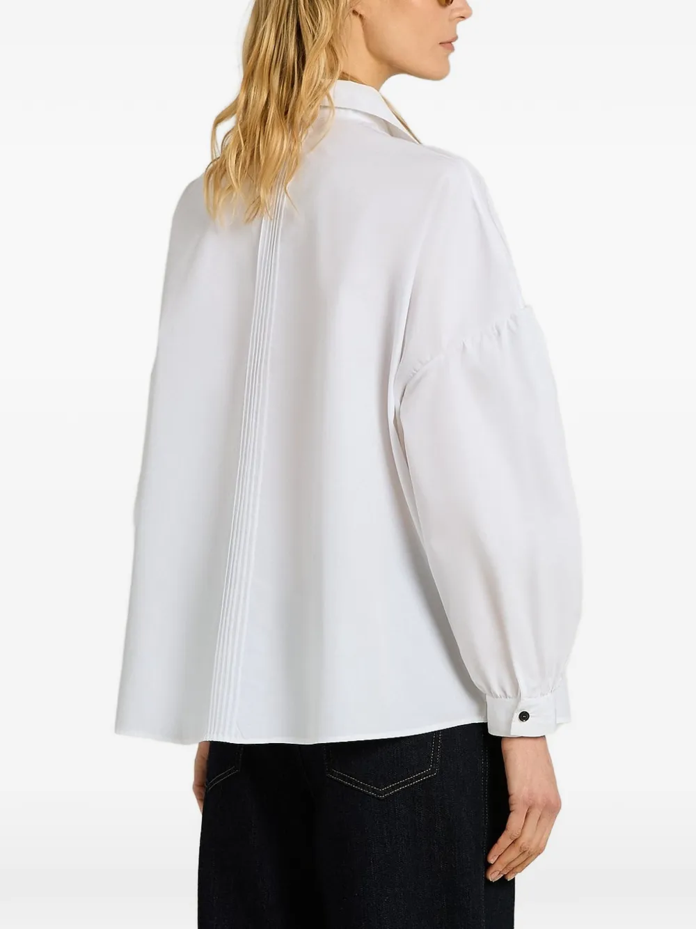 Kiton Blouse met geplooide bies Wit