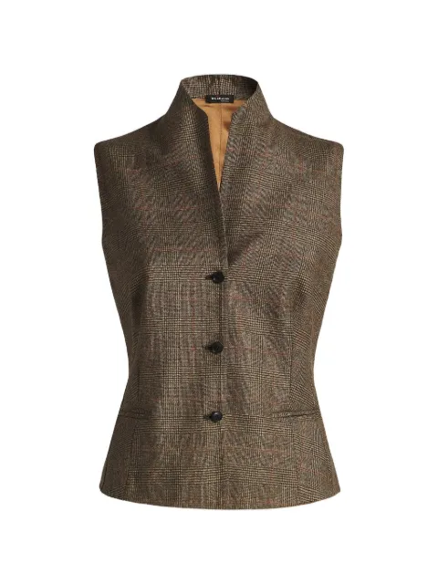 Kiton check single-breasted waistcoat