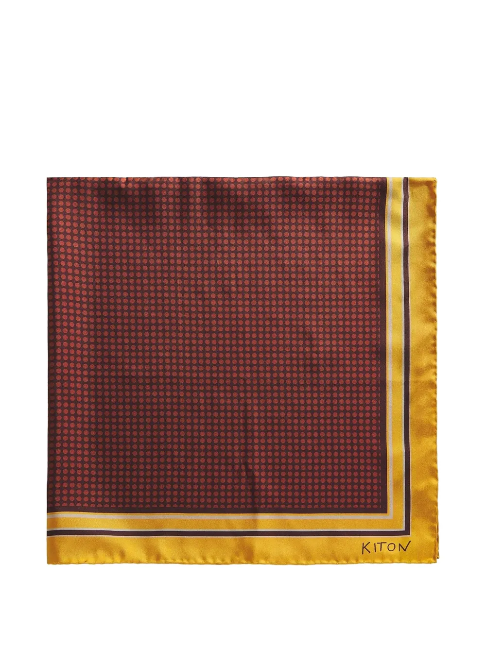 Kiton Foulard in seta a pois - Rosso