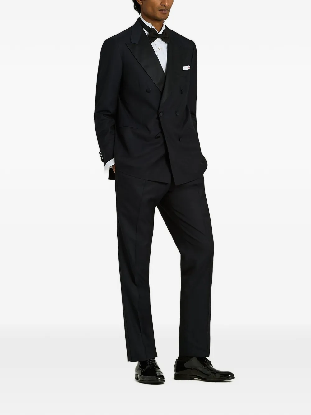 Kiton Smoking met dubbele rij knopen Blauw
