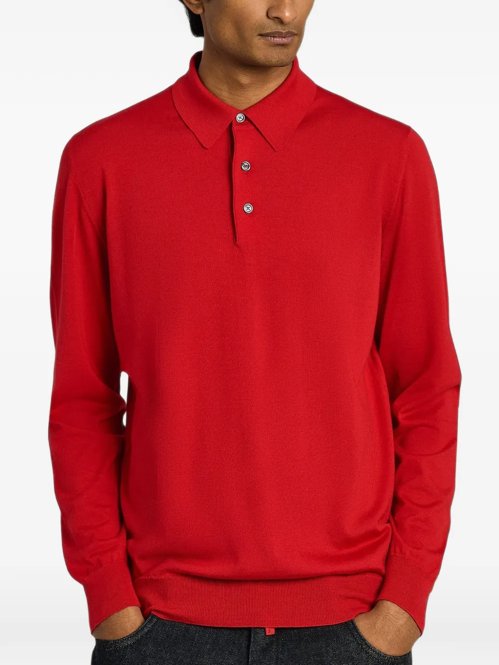 Kiton Poloshirt met lange mouwen Rood