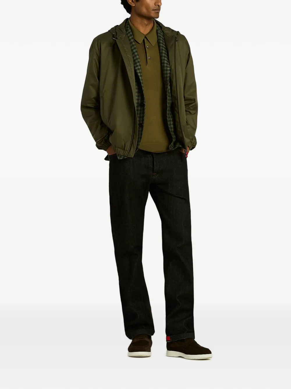 Kiton Jack met capuchon Groen