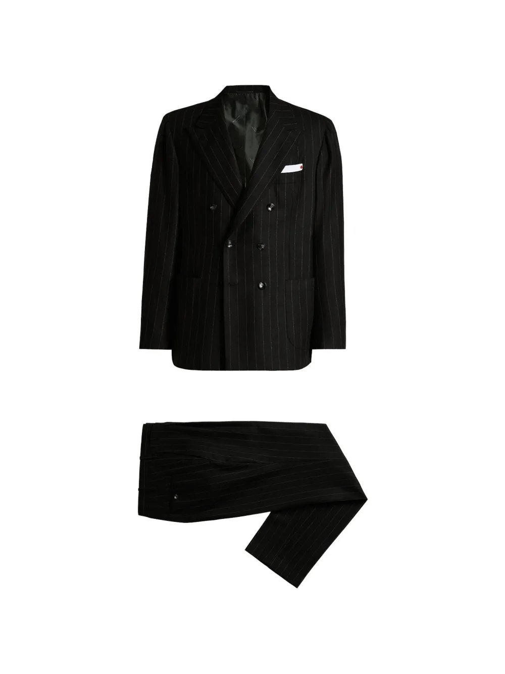 Kiton Completo gessato doppiopetto - Nero