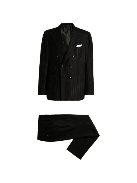 Kiton pinstripe double-breasted suit