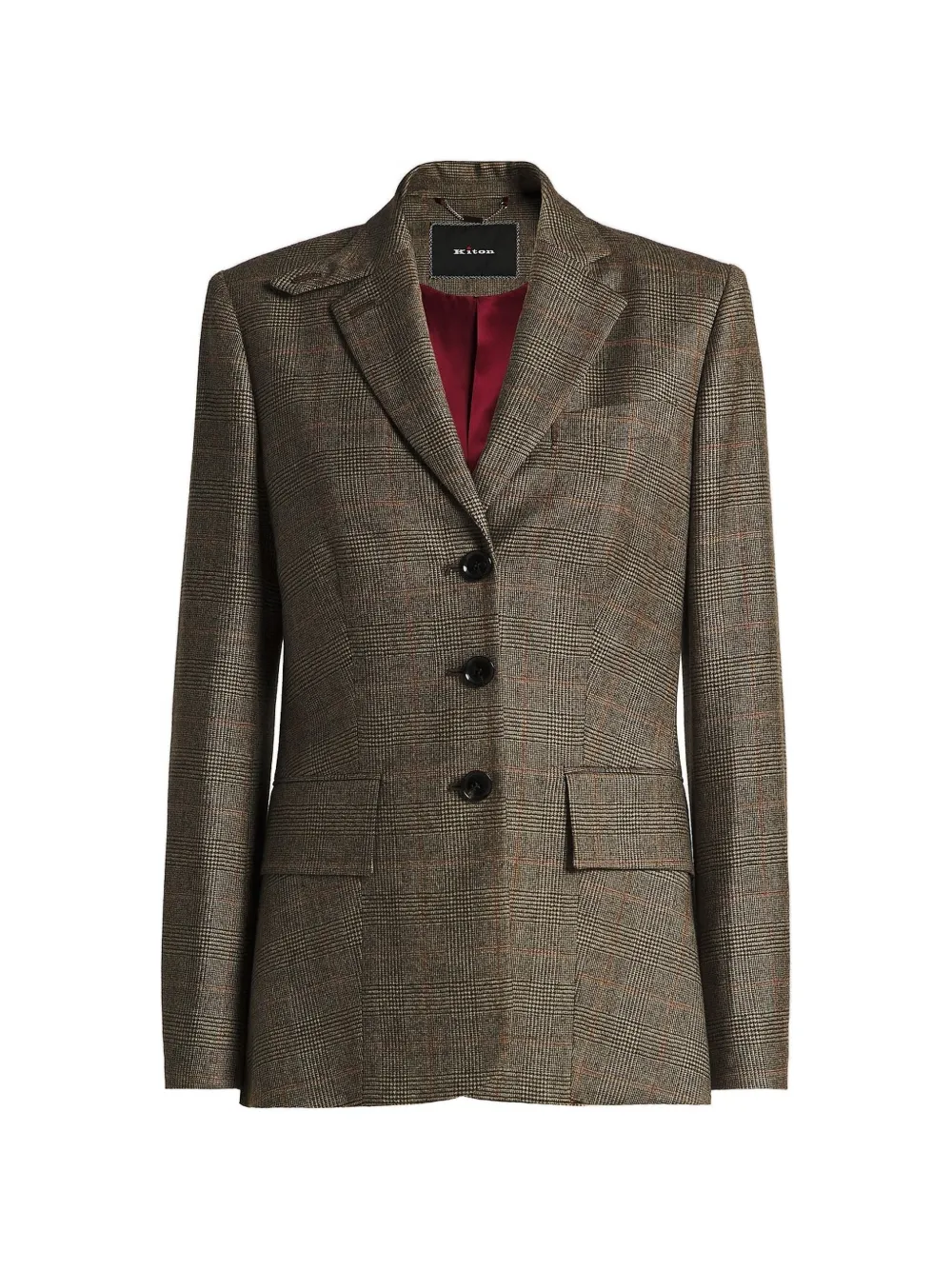 Kiton Blazer met enkele rij knopen Bruin