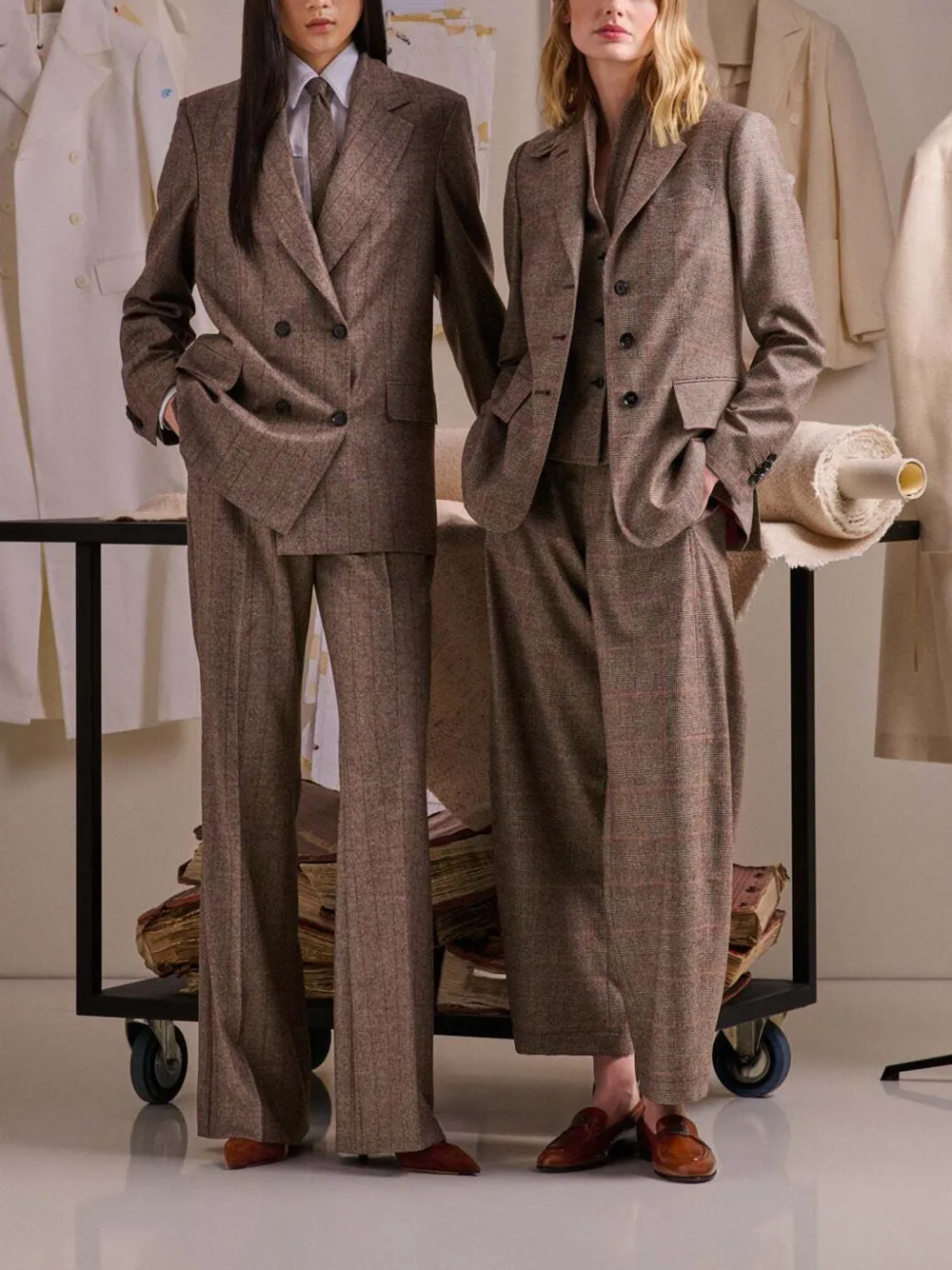 Kiton Blazer met enkele rij knopen Bruin