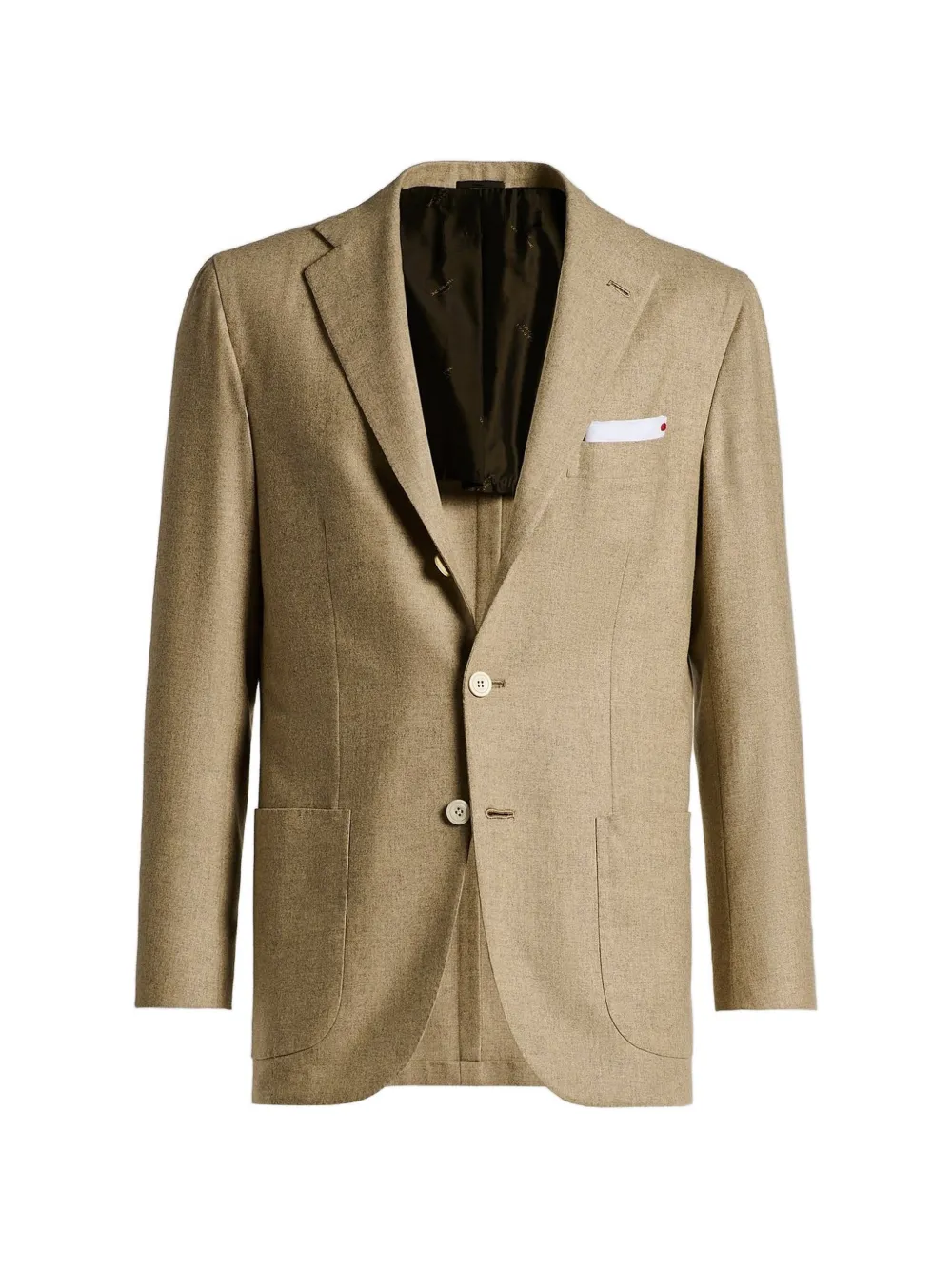Kiton Kasjmier blazer met gekerfde revers Beige