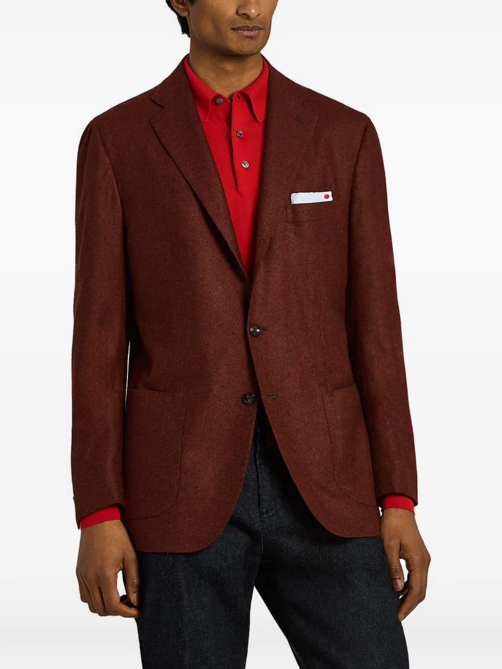 Kiton Blazer met enkele rij knopen Rood