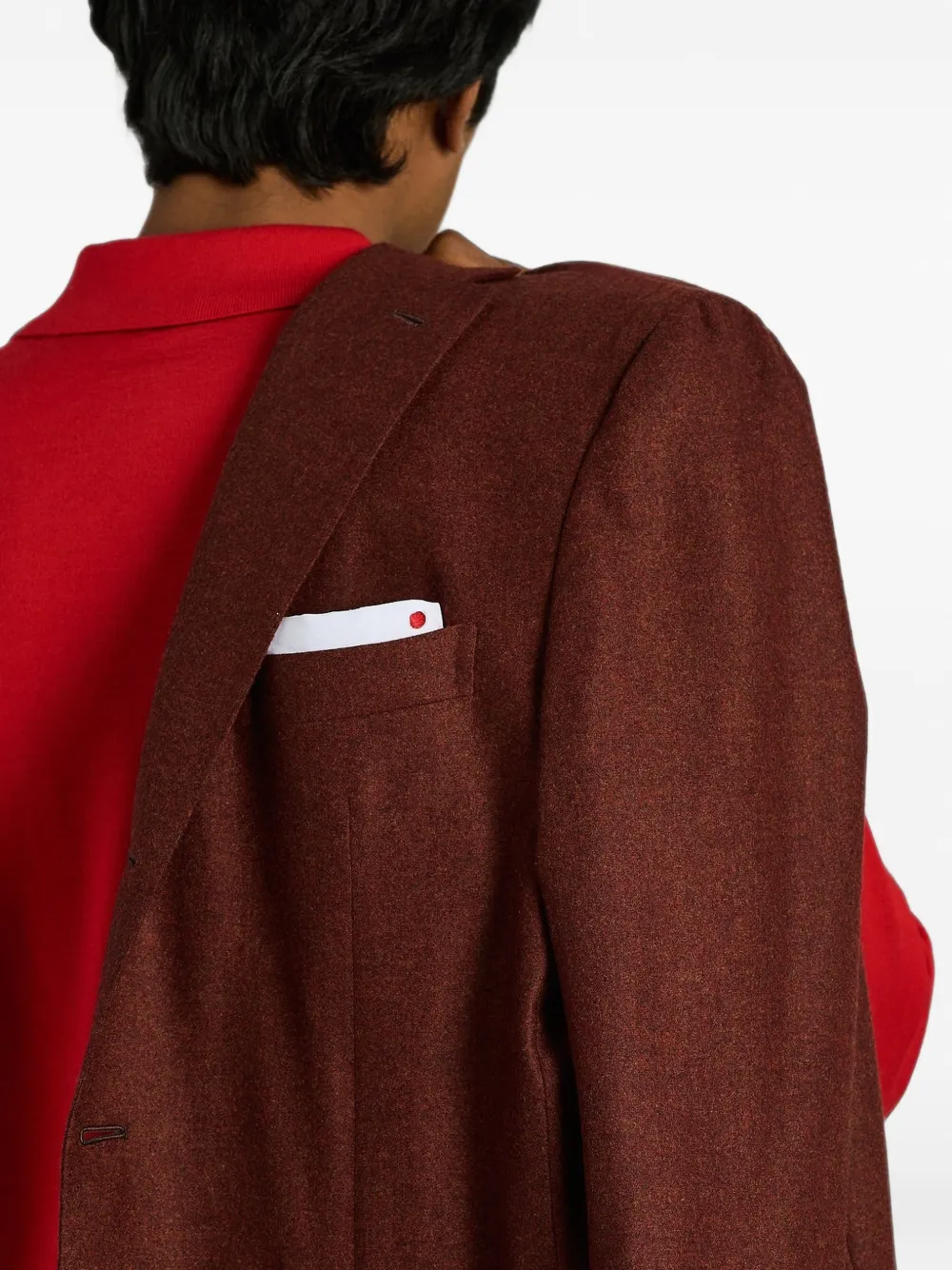 Kiton Blazer met enkele rij knopen Rood