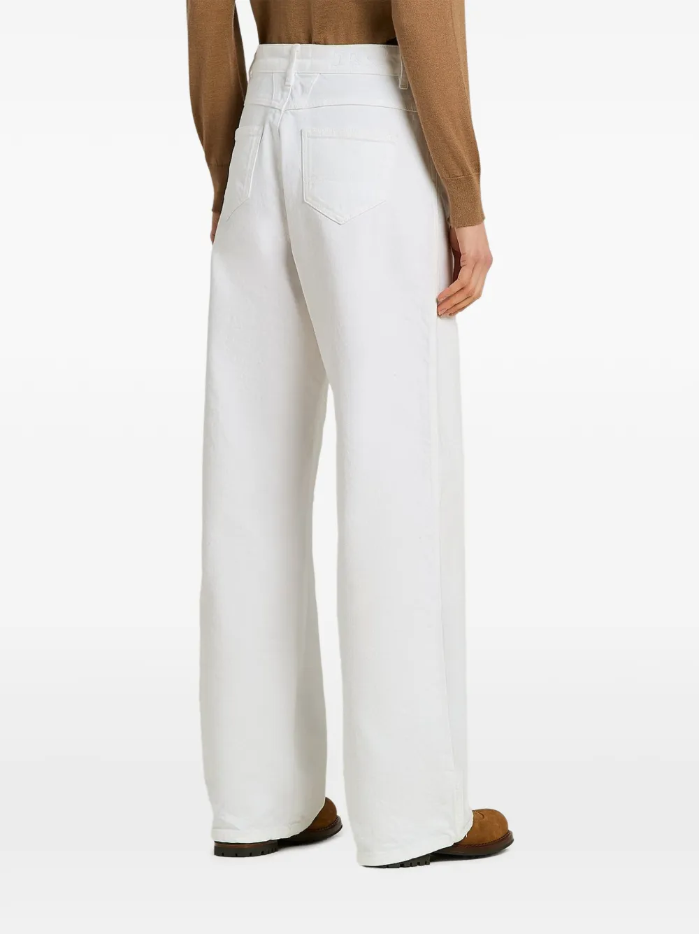 Kiton Jeans met wijde pijpen Wit
