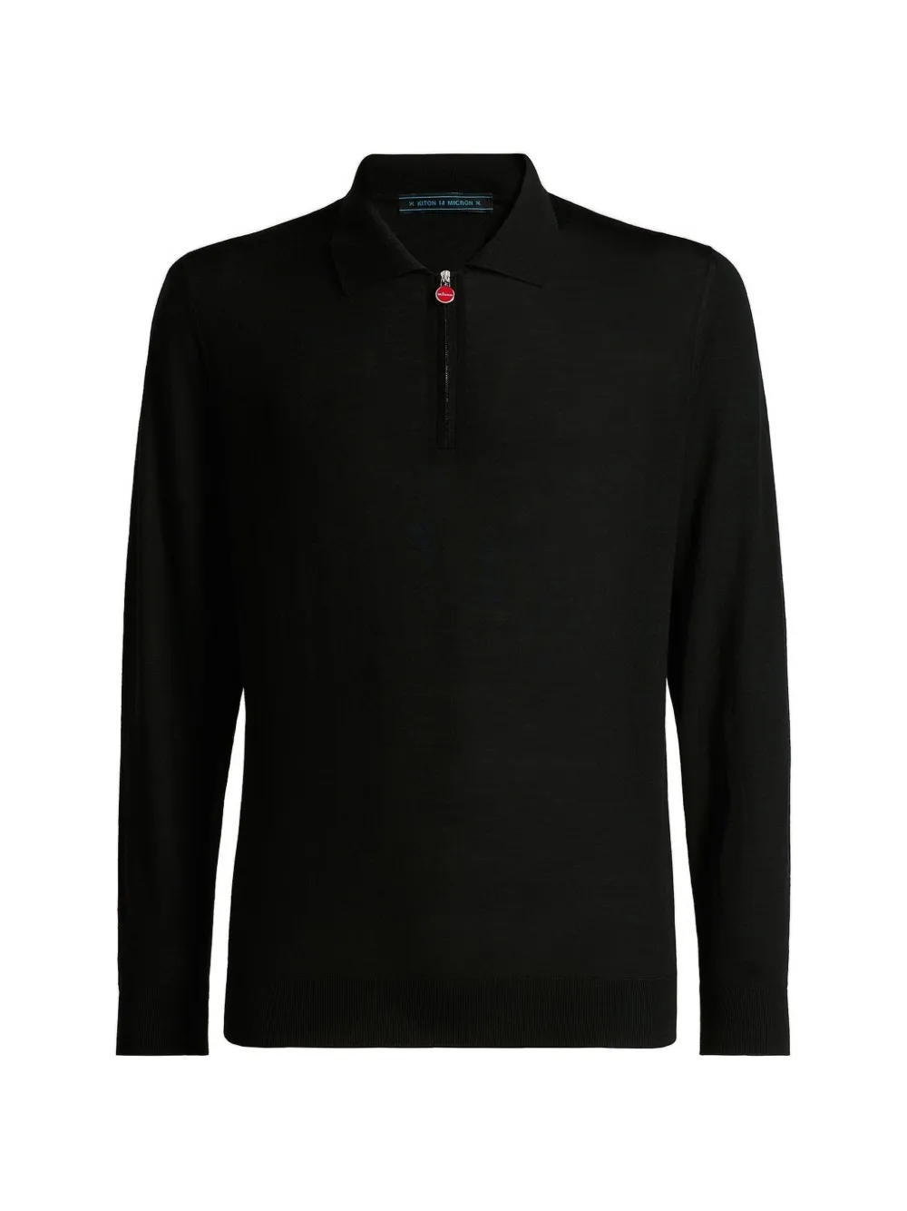 Kiton Polo in lana con colletto a zip - Nero