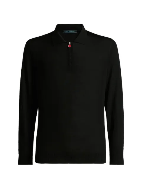 Kiton zip-collar wool polo shirt
