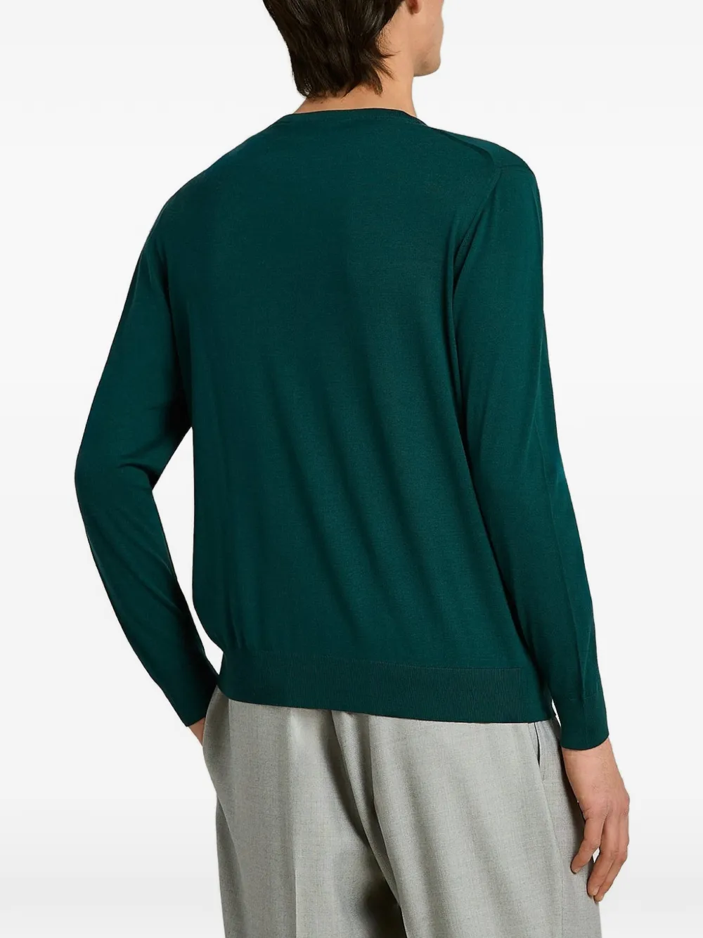Kiton Wollen trui met ronde hals Groen