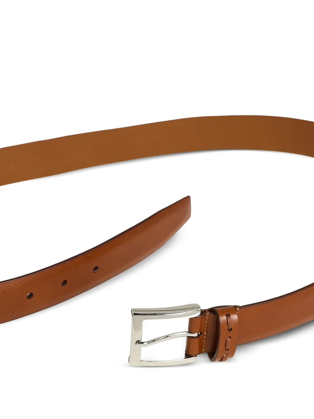 Kiton Leren riem Bruin
