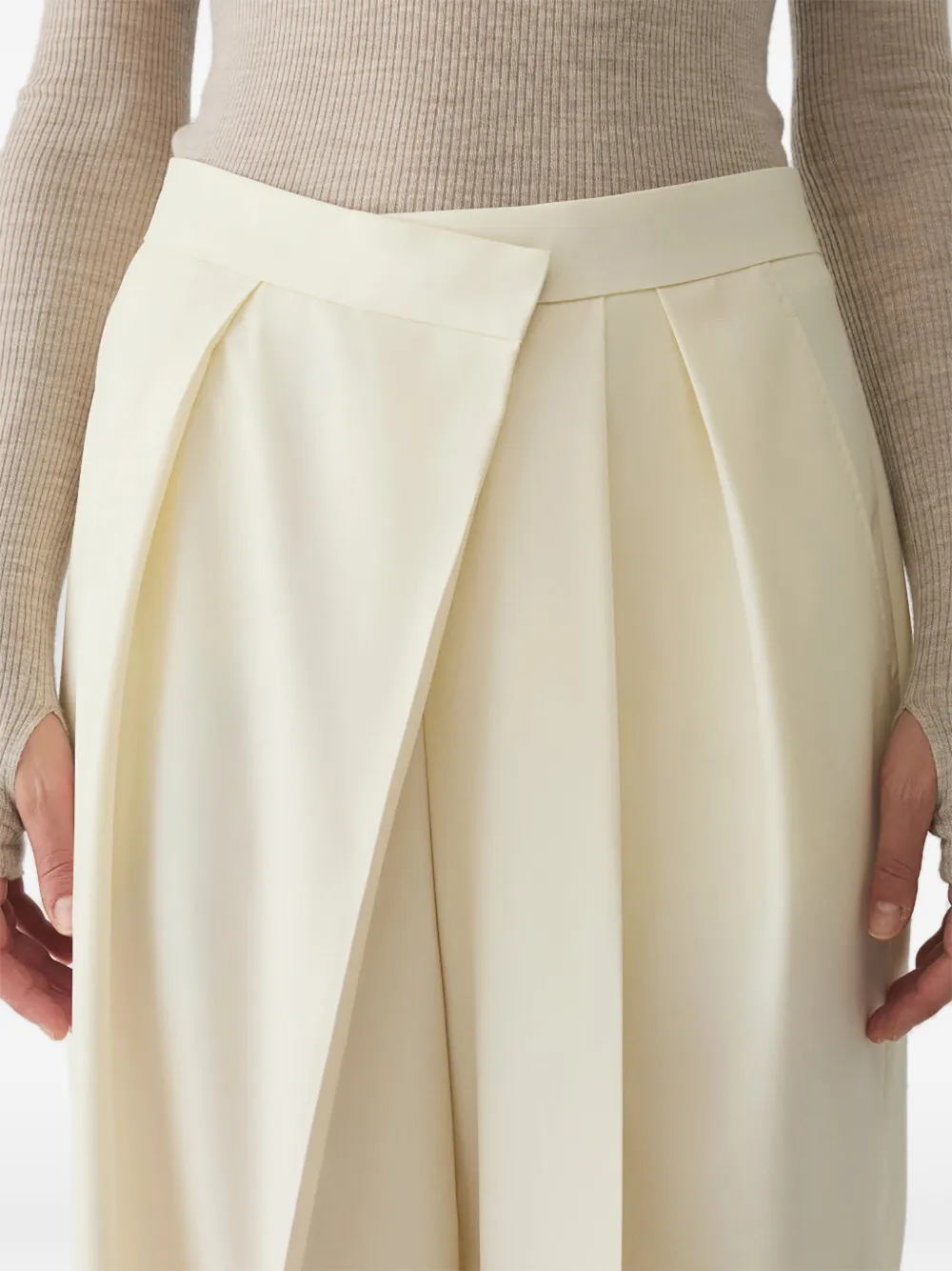 Petar Petrov Flash wrap-front pleated trousers Wit