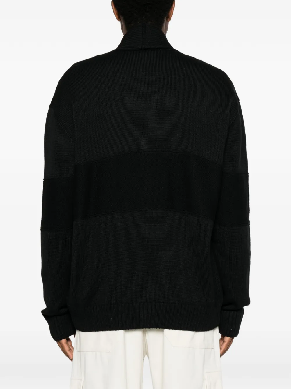 GCDS logo-intarsia knit cardigan Zwart
