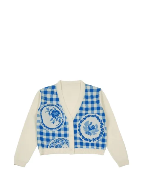 mii Yaya gingham jacquard cardigan