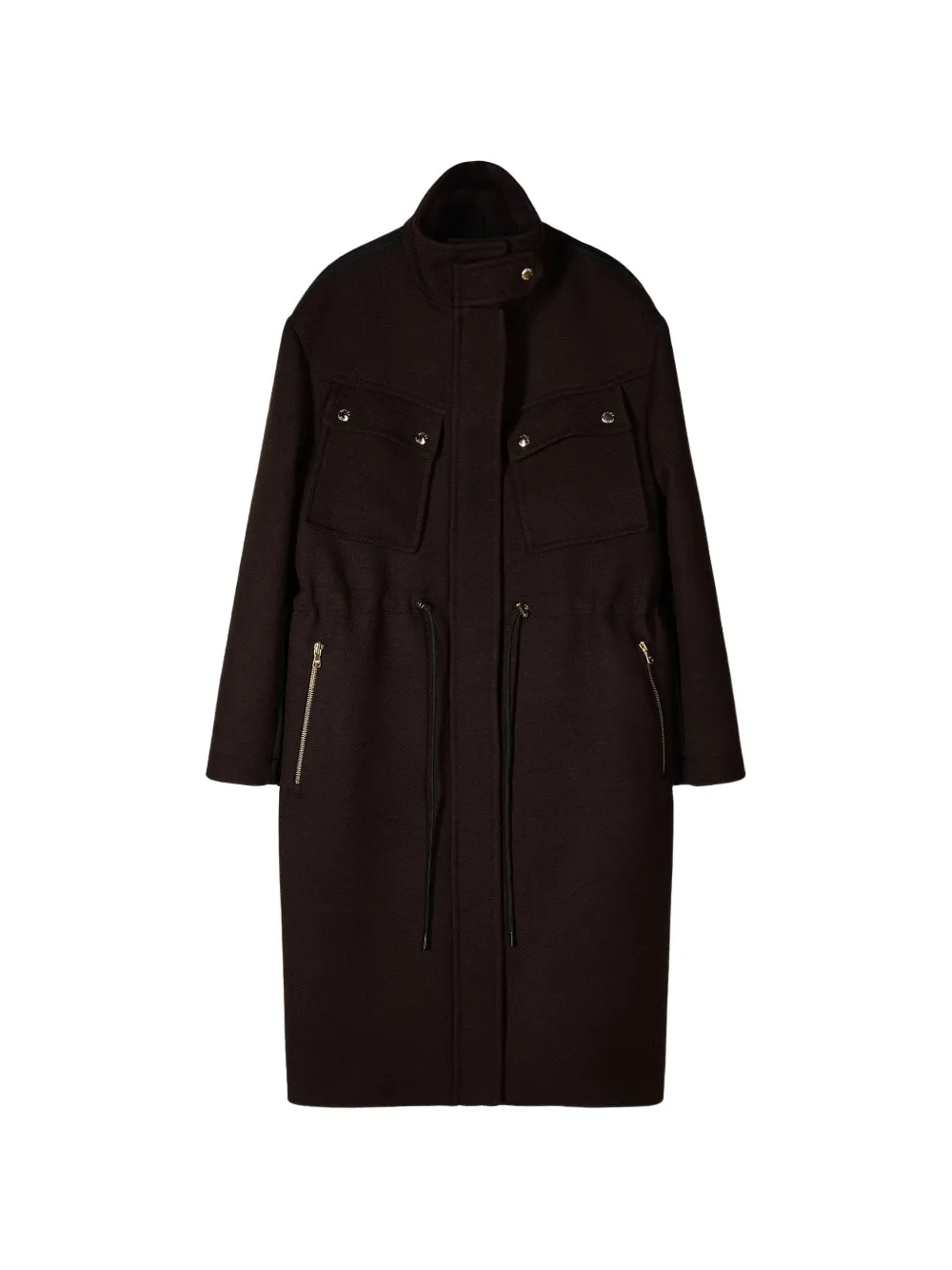 Patrizia Pepe Fly panelled coat - Marron Patrizia Pepe Fly panelled coat - Marron