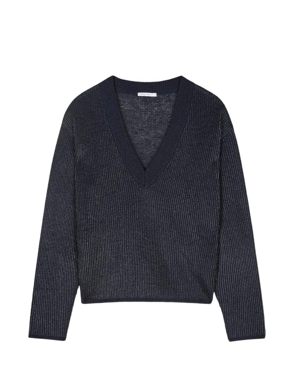 Patrizia Pepe Lurex gebreide trui met V-hals Blauw