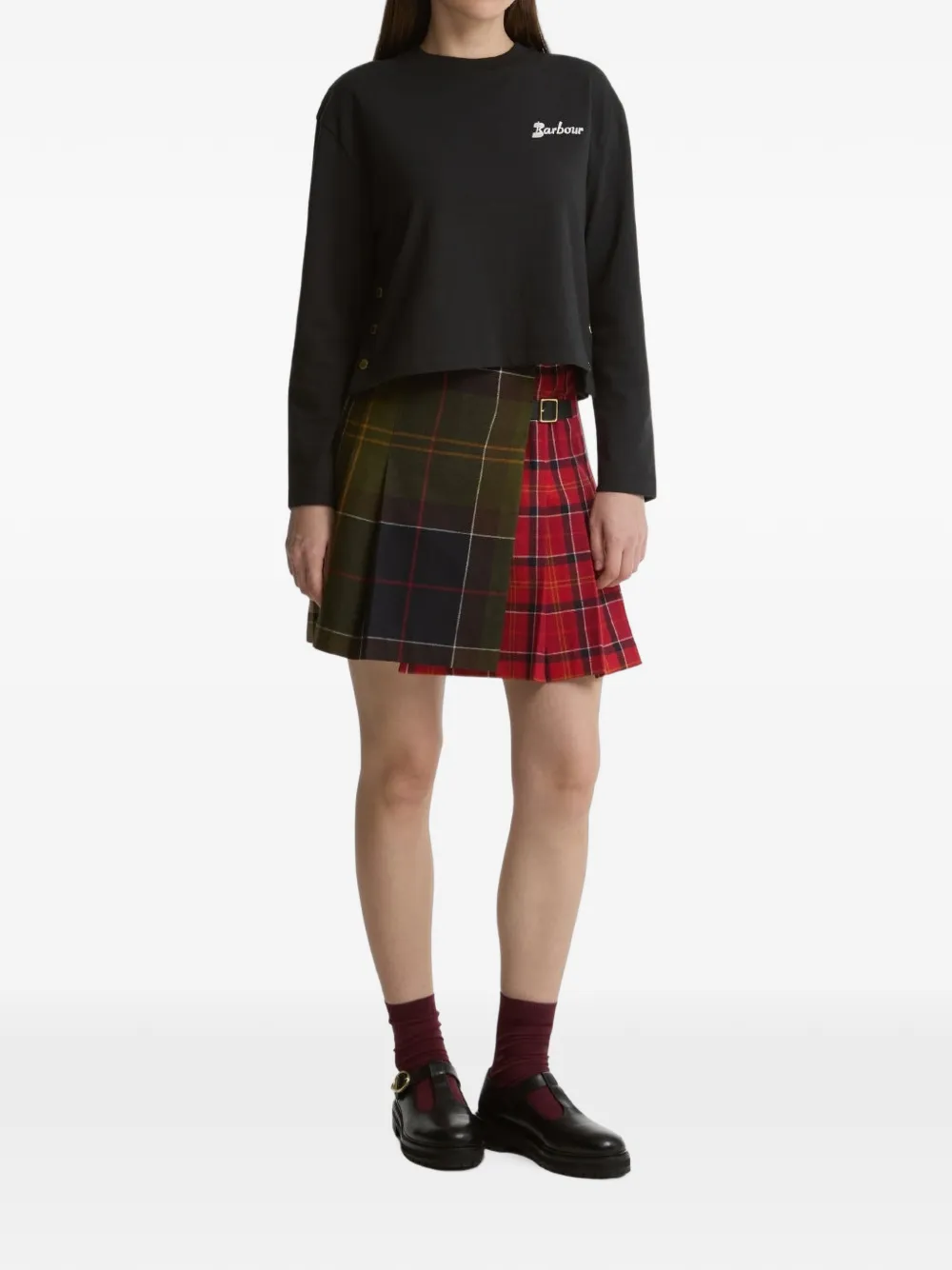 Barbour International Gillian tartan mini skirt Rood