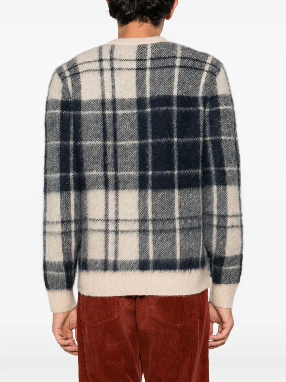 Barbour Hunham trui met tartan-ruit Beige