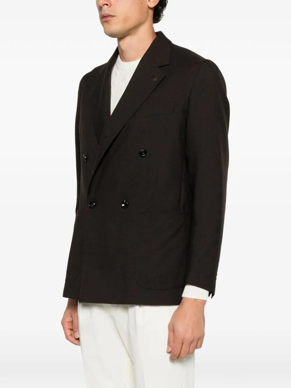Tagliatore double-breasted peak-lapel blazer Zwart