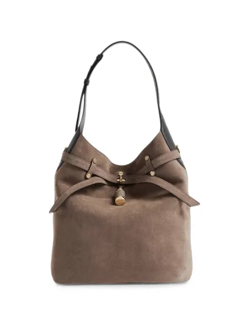 Borbonese medium buckle-detail suede bucket bag