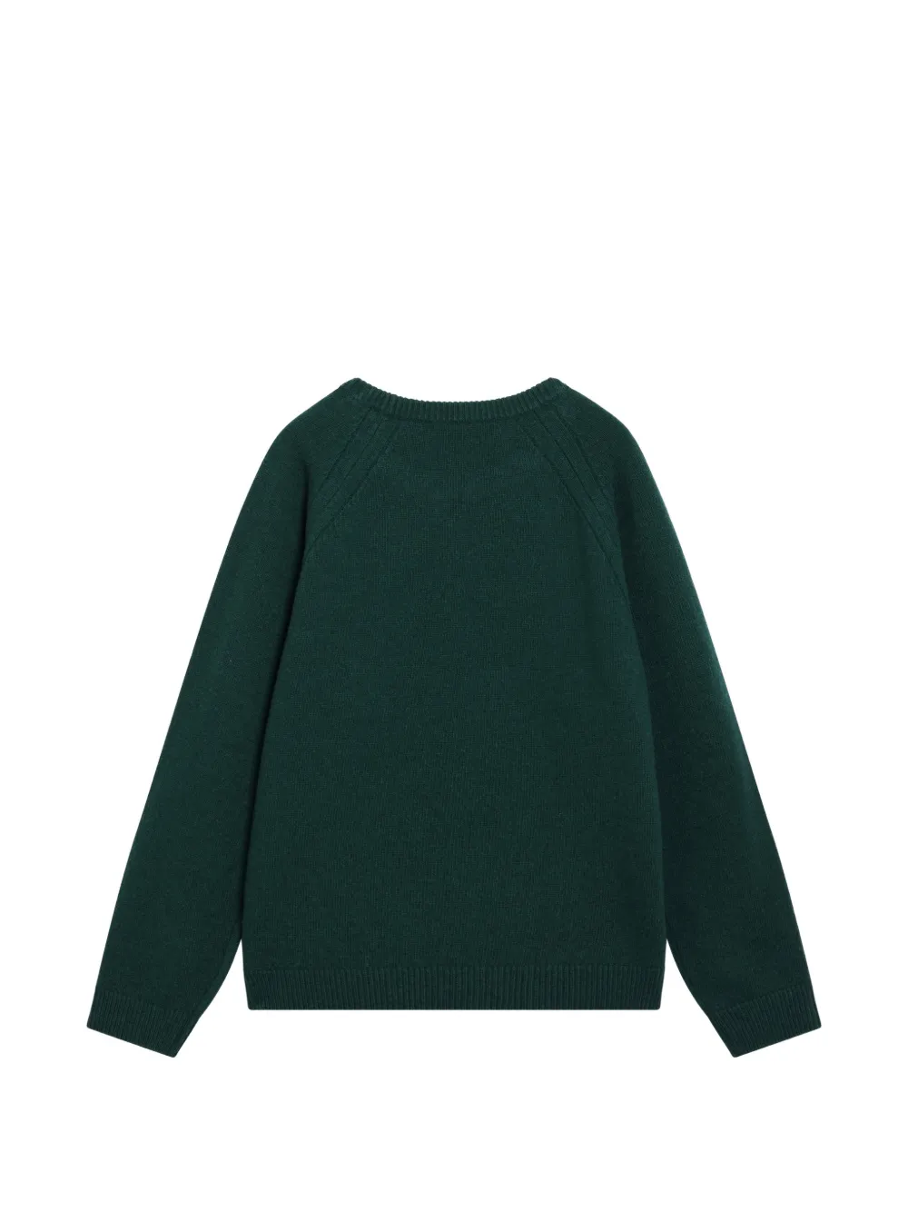 JW Anderson logo-embroidered wavy-stitch sweater Groen
