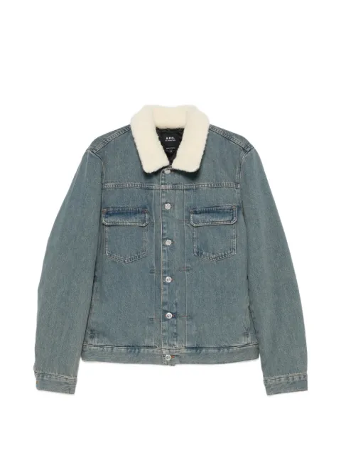 A.P.C. shearling-collar denim jacket