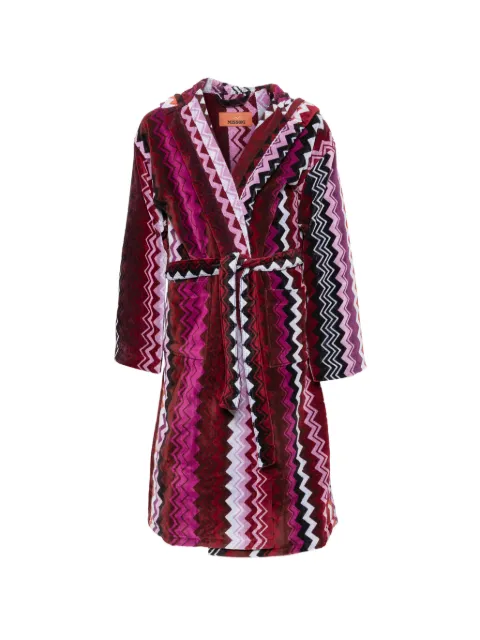Missoni zigzag-print hooded bathrobe