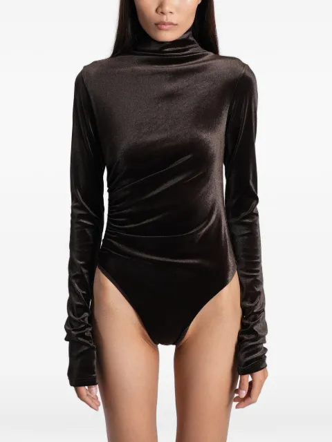 THE ANDAMANE ruched high-neck bodysuit